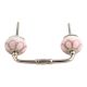 Pink Sunflower Cackle Ceramic Bridge Handle
